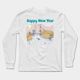 Happy New Year Party - Funny Messy Party Long Sleeve T-Shirt